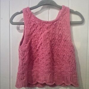 Pink Knitted Tank Top for Kids